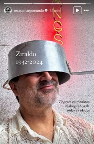 A homenagem feita por Zeca a Ziraldo (Reprodução: Instagram)