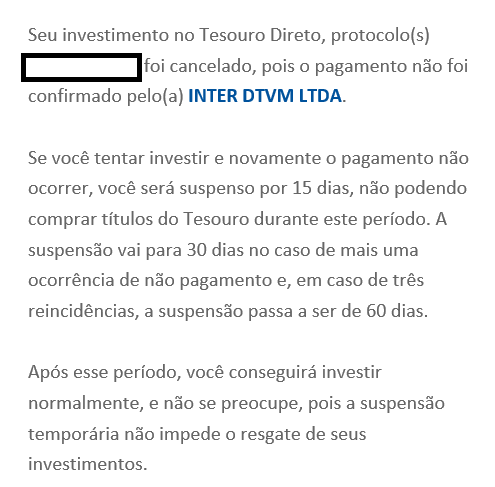 Clientes do Inter enfrentam problemas para investir no Tesouro Direto